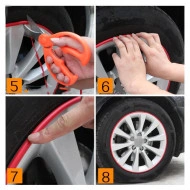 Inele de protectie si decor jante, adezive, din plastic flexibil - ALB - Img 4