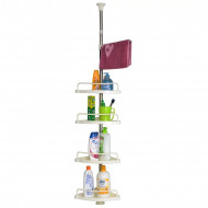 Organizator baie, raft de baie de tip "coltar" cu brat telescopic, cu 4 etajere si suport pentru prosop - Img 3