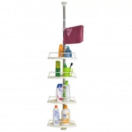 Organizator baie, raft de baie de tip "coltar" cu brat telescopic, cu 4 etajere si suport pentru prosop - Img 3