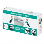 Set 10 blocaje protectie copii pentru sertare sau dulapuri, din plastic, culoare alba - Img 4