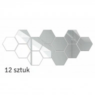 Set 12 panouri autocolante hexagonale oglinda de perete, model Ambiance Mirror, dimensiuni 15,5 x 17,5 cm - Img 3