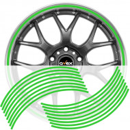 Set 16 inele din autocolant pentru jante culoare Verde Lucios - Img 1