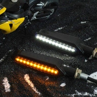 Set 2 lampi Semnalizare Moto SECVENTIALA, cu 2 functii, pozitie si semnalizare, 12V - Img 2