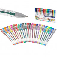 Set 25 piese, Pixuri cu gel multicolor cu sclipici (glitter) - Img 1