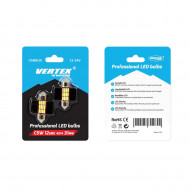 Set becuri auto cu LED CANBUS sofit compatibil C5W 12 SMD 31mm Alb 12/24V, destinat competitiilor auto sau off-road - Img 2