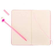Set Cadou pentru Copii, Caiet cu Flamingo finisat cu piele ecologica + Pix cu Flamingo - Img 4