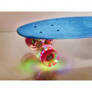 Skateboard Penny Board pentru copii cu roti din cauciuc, iluminate LED, culoare Albastra - Img 5