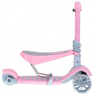 Tricicleta + Trotineta + Skateboard (3in1) roti iluminate LED - ROZ - Img 4