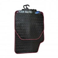 Covorase Auto Universale, din cauciuc sintetic moale, culoare Neagra cu dunga Rosie - Img 2