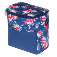 Geanta termoizolanta pentru picnic sau plaja, capacitate 11l, culoare Albastra cu flori - Img 3