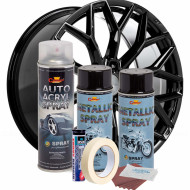 Kit complet reparatie si vopsire jante culoare Negru Metalizat, V2 - Img 2