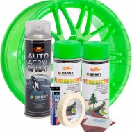 Kit complet reparatie si vopsire jante culoare Verde Fluorescent, V2 - Img 2