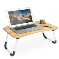 Masa pentru Laptop plianta din MDF, dimensiune 60 x 39,5 cm, cu suport pahar si telefon - Img 2