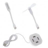 Masa pentru Laptop plianta din MDF, dimensiune 60 x 39,5 cm, cu USB, lampa si ventilator - Img 4