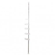 Organizator baie, raft de baie de tip "coltar" cu brat telescopic, cu 4 etajere si suport pentru prosop - Img 4