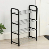 Raft Elegant pentru depozitare Pantofi sau Pantaloni, cu traverse metalice, 4 nivele, dimensiuni 58 x 42 x 18 cm - Img 1