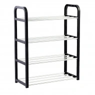 Raft Elegant pentru depozitare Pantofi sau Pantaloni, cu traverse metalice, 4 nivele, dimensiuni 58 x 42 x 18 cm - Img 2