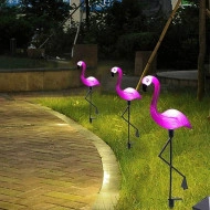 Set 3 x Lampa Solara estetica exterioara de gradina model "Flamingo" - Img 5