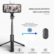 Set 3in1, Selfie Stick cu Lampa LED si Trepied, conectare Bluetooth, alimentare USB - Img 6