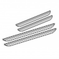 Set 4 bucati protectie praguri universale culoare crom si negru diamond - Img 2