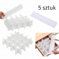 Set 5 separatoare de sertare, modulare, din plastic pentru cosmetice, sosete sau lenjerie intima - Img 2