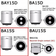 Sirena de mers inapoi cu bec LED 12V, BA15S - Img 2