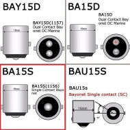 Sirena de mers inapoi cu bec LED 12V, BA15S - Img 2