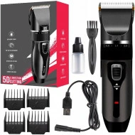 Aparat de tuns profesional pentru cani cu acumulator, lama titan + ceramica, incarcare USB, culoare Neagra, model AVX-WT-BLACK-T10 - Img 2