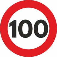 Autocolant Sticker "Limita Viteza" Reflectorizant - 100km/h