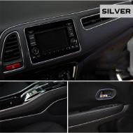 Banda decor interior crom TUNING, 5m, ARGINTIU - Img 1