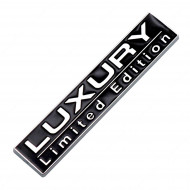 Emblema auto metalica LUXURY, reliefata 3D, dimensiune 7,5 x 1,5 cm - Img 1