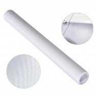 Folie colantare auto Carbon 3D - Alb (3m x 1,27m) - Img 3