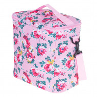 Geanta termoizolanta pentru picnic sau plaja, capacitate 11l, culoare Roz cu flori - Img 7