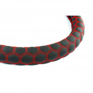 Husa volan cu cusatura rosie model Hexa SWC-23-M (37-39cm) - Img 2