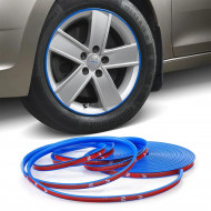 Inele de protectie si decor jante, adezive, din plastic flexibil - ALBASTRU - Img 1