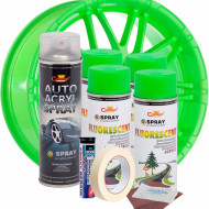 Kit complet reparatie si vopsire jante culoare Verde Fluorescent, V4 - Img 2