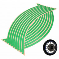 Set 16 ornamente Reflectorizante pentru jante auto, moto, culoare Verde - Img 2