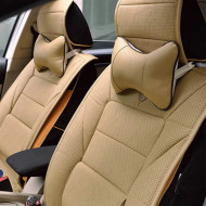 Set 2 buc. perne tetiere auto, pentru sustinere gat din piele ecologica, culoare BEJ - Img 1