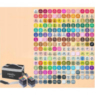 Set 204 Markere Profesionale pentru pasionatii de desen, cu cap dublu gros - subtire, cu geanta de depozitare, model AVX-WT-MDS-204 - Img 3