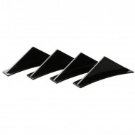 Set 4 aripioare TUNING curbate pentru bara - deflector spate, culoare negru lucios, montaj cu surub sau banda dublu adeziva - Img 2