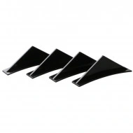 Set 4 aripioare TUNING curbate pentru bara - deflector spate, culoare negru lucios, montaj cu surub sau banda dublu adeziva - Img 2