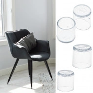 Set 4 buc. protectii anti-zgarieturi picioare scaun, diametru 19mm, culoare transparent - Img 2