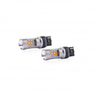 Set becuri auto cu LED CANBUS compatibil W21W T20 24 SMD 6.2W Orange 12/24V, destinat competitiilor auto sau off-road - Img 1