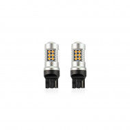 Set becuri auto cu LED CANBUS compatibil W21W T20 24 SMD 6.2W Orange 12/24V, destinat competitiilor auto sau off-road - Img 3