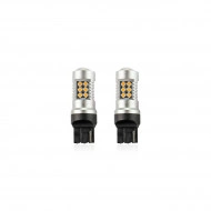 Set becuri auto cu LED CANBUS compatibil W21W T20 24 SMD 6.2W Orange 12/24V, destinat competitiilor auto sau off-road - Img 3