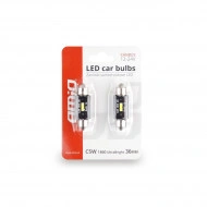 Set becuri auto cu LED CANBUS sofit compatibil C5W 1 SMD 36mm Alb 12/24V, destinat competitiilor auto sau off-road - Img 2
