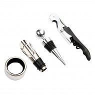 Set Cadou "Accesorii Vin, 4 piese" in cutie estetica, culoare Neagra - Img 5