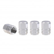 Set capacele auto pentru ventil hexagon argintiu 4 buc - Img 2