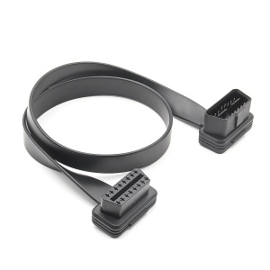 Cablu prelungitor OBD2 Techstar 60 cm, panglica plata, rulat, mufe la 90° mama-tata J1962 Tip A