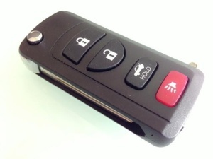 Carcasa cheie auto Techstar compatibila Infiniti FX35 2003-2009 QX4 Nissan Murano 4 butoane tip flip briceag vedere frontala
